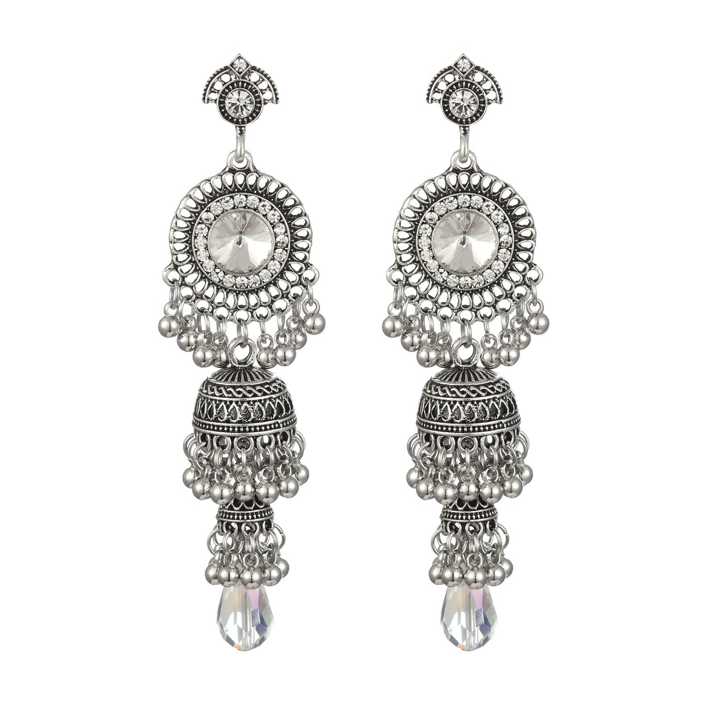 Women's Retro Long Luxury Imitation Big Stone Earrings