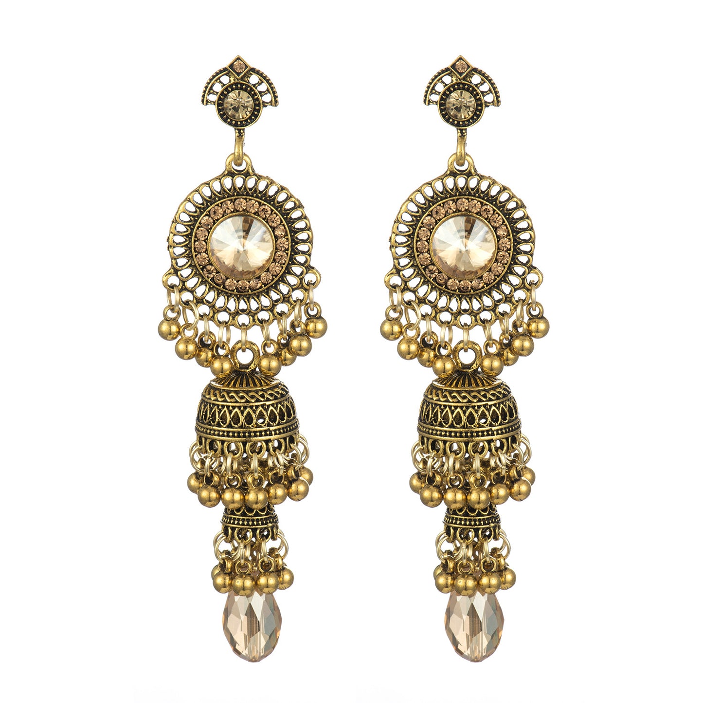 Women's Retro Long Luxury Imitation Big Stone Earrings