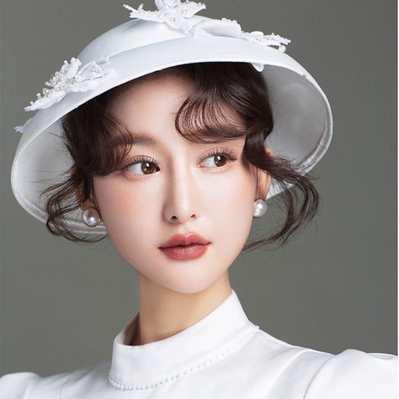Bridal Vintage Pearl Round Auricular Needle Rings
