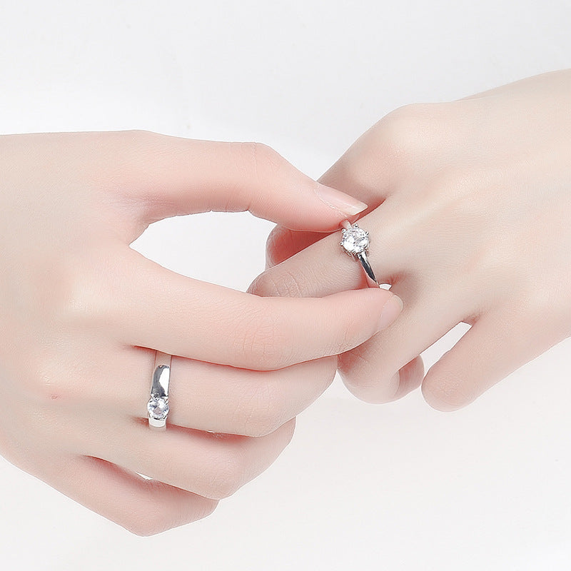 Couple Rhinestone Valentine's Day Gift Fashion Simple Karat Ring
