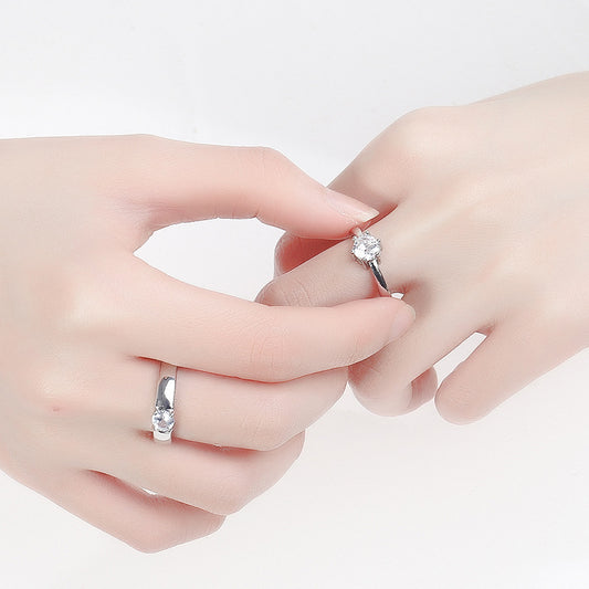 Couple Rhinestone Valentine's Day Gift Fashion Simple Karat Ring