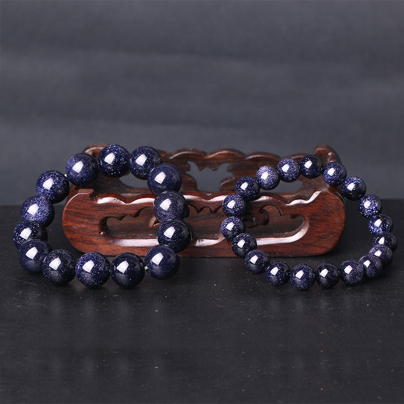 Women's & Men's Blue San Sand Stone Starry Sky Stars Beads Bracelets