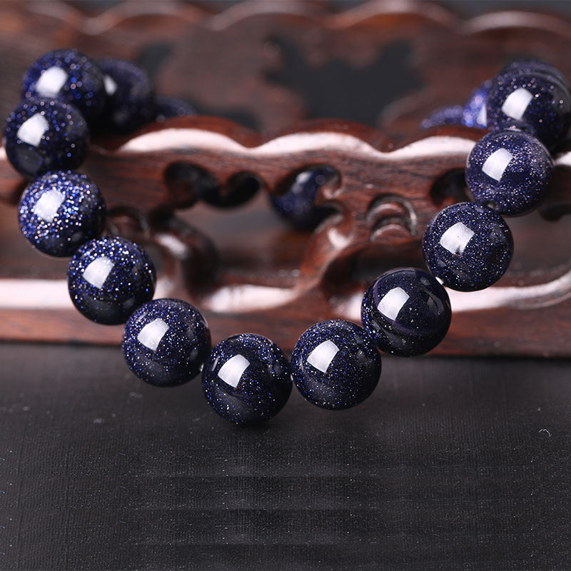 Women's & Men's Blue San Sand Stone Starry Sky Stars Beads Bracelets