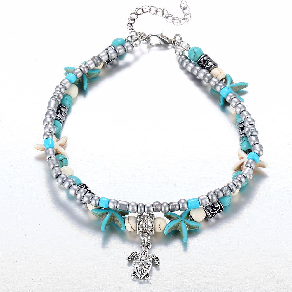 Yoga Anklet Beach Starfish Shell Crystal Bracelets