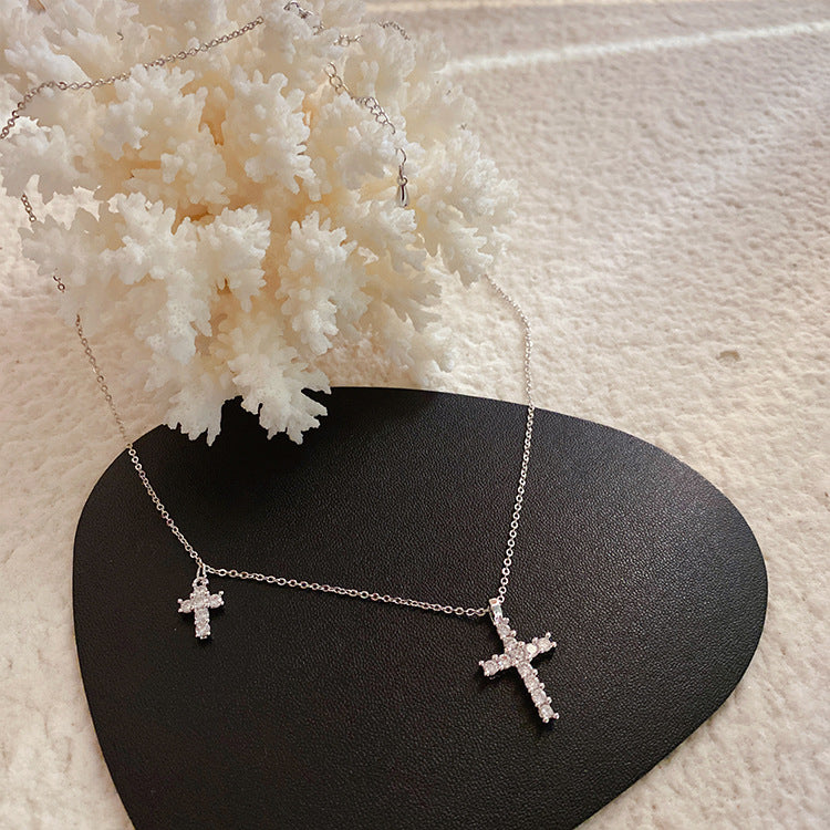 Female Simple Temperamental Cross Clavicle Chain Necklace