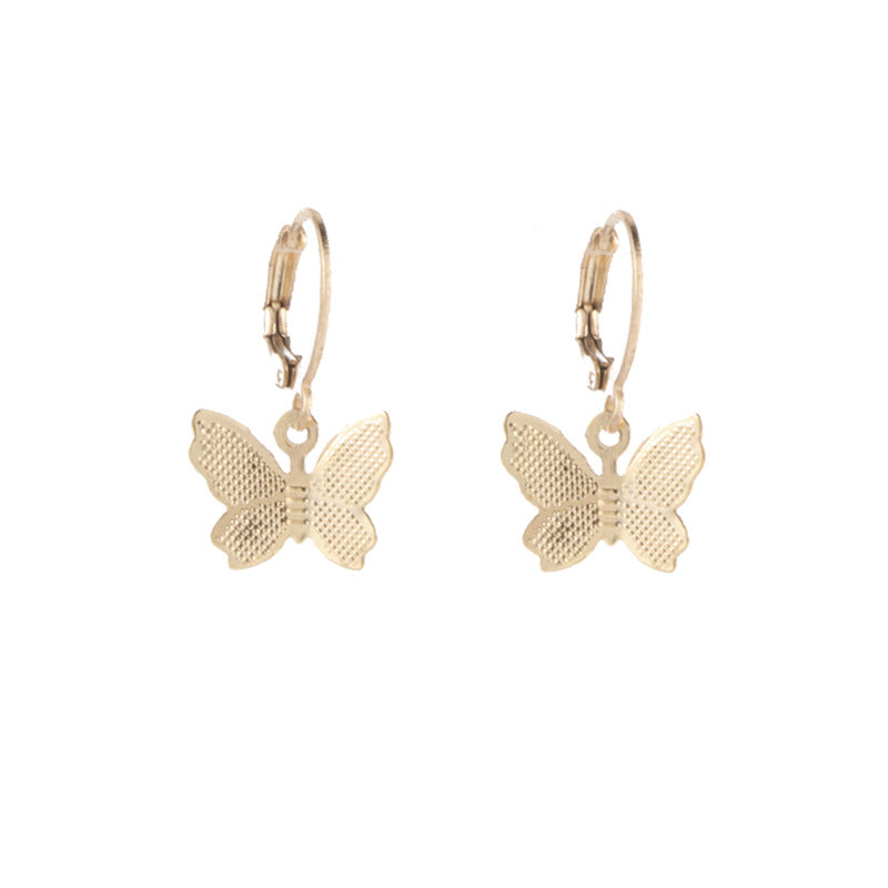 Women's Style Simple Metal Butterfly Tassel Clavicle Necklace
