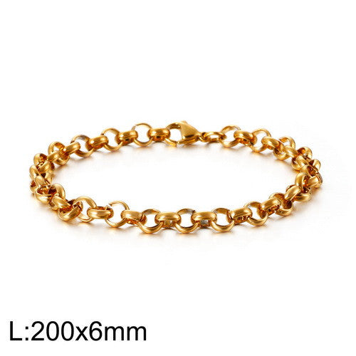 Women's & Men's Steel Ornament Personality Simple Chain Punk Bracelets