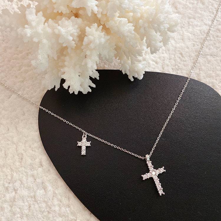 Female Simple Temperamental Cross Clavicle Chain Necklace