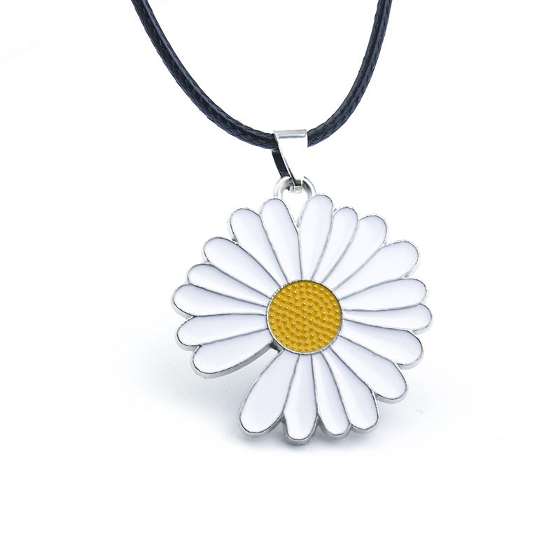 Daisy Titanium Steel Stainless Sunflower Male Female Necklaces