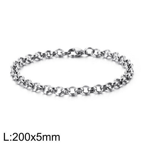 Women's & Men's Steel Ornament Personality Simple Chain Punk Bracelets