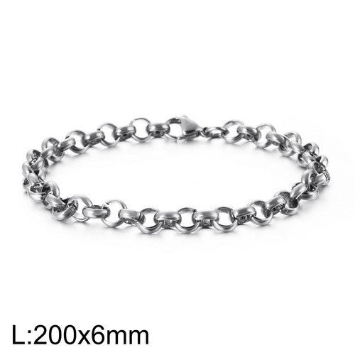 Women's & Men's Steel Ornament Personality Simple Chain Punk Bracelets