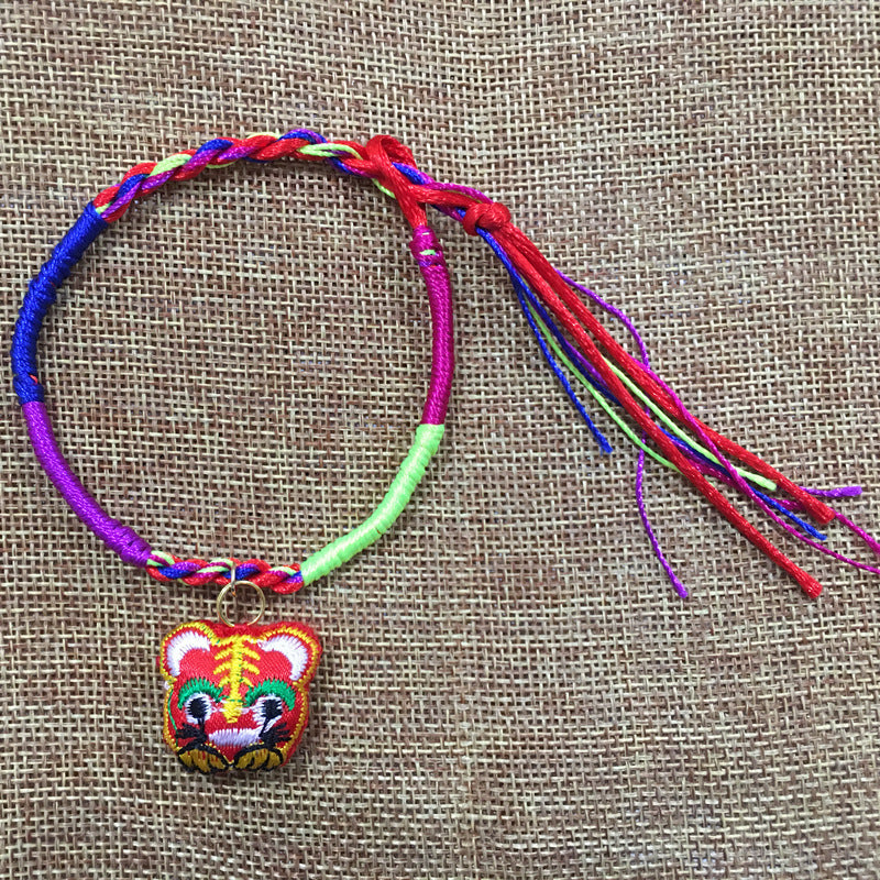 Boat Festival Colorful Rope Hand-woven Tiger Head Bracelets