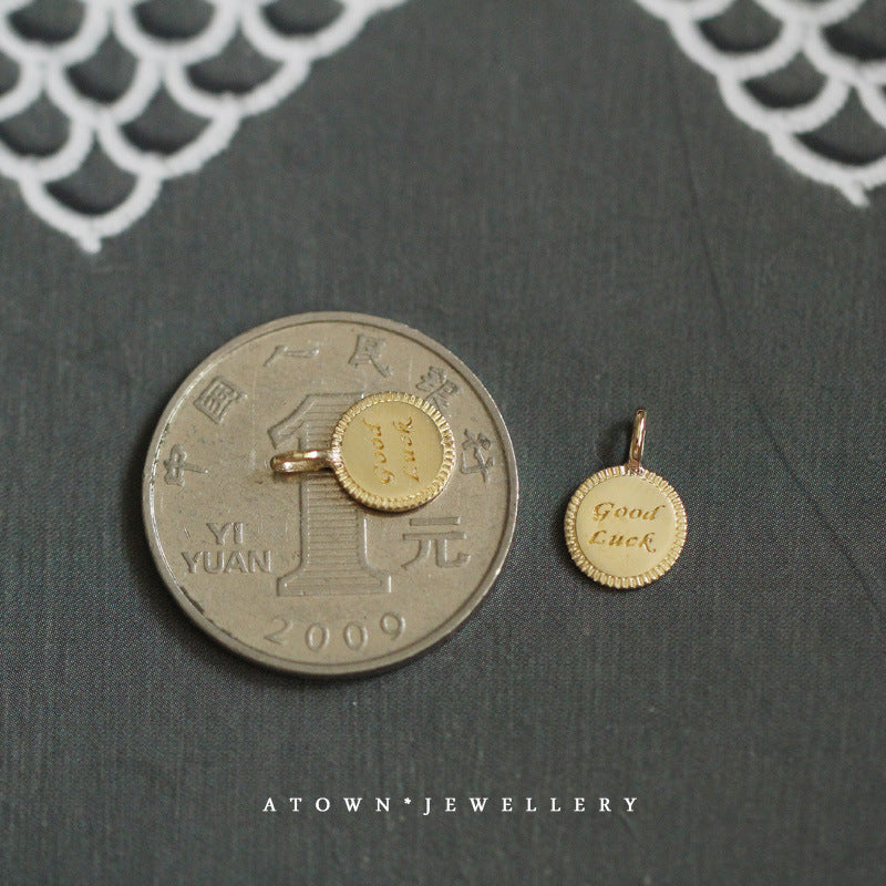 Small Gold Coin Sterling Sier Plated Necklaces