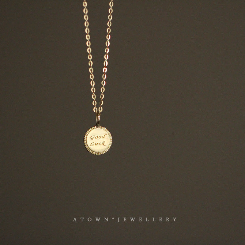 Small Gold Coin Sterling Sier Plated Necklaces