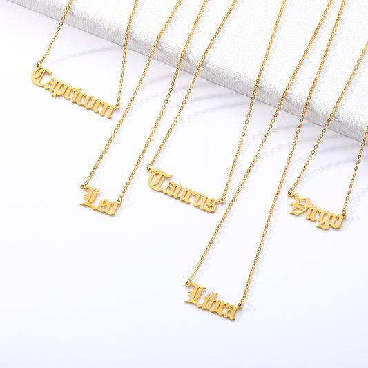 Twee Constellations Stainless Steel Vintage English Necklaces