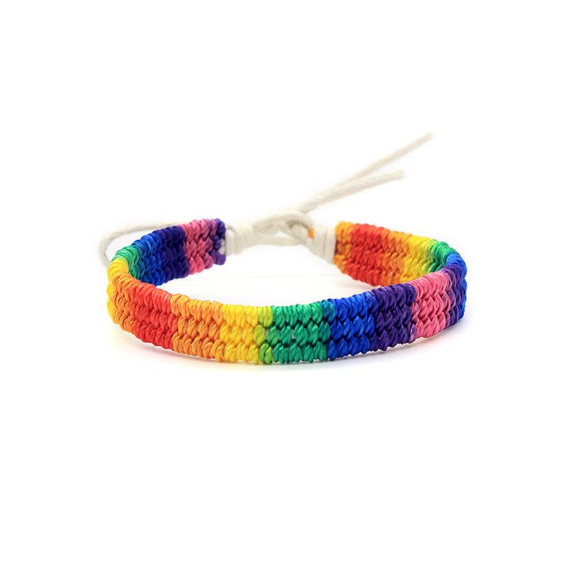 Hand-woven Base Rainbow Multicolor Unisex Nepal Bracelets