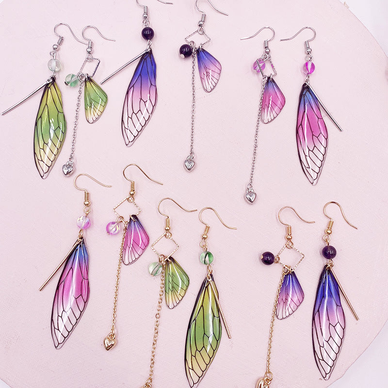 Butterfly Fresh Stylish Simulation Cicada Wing Long Earrings