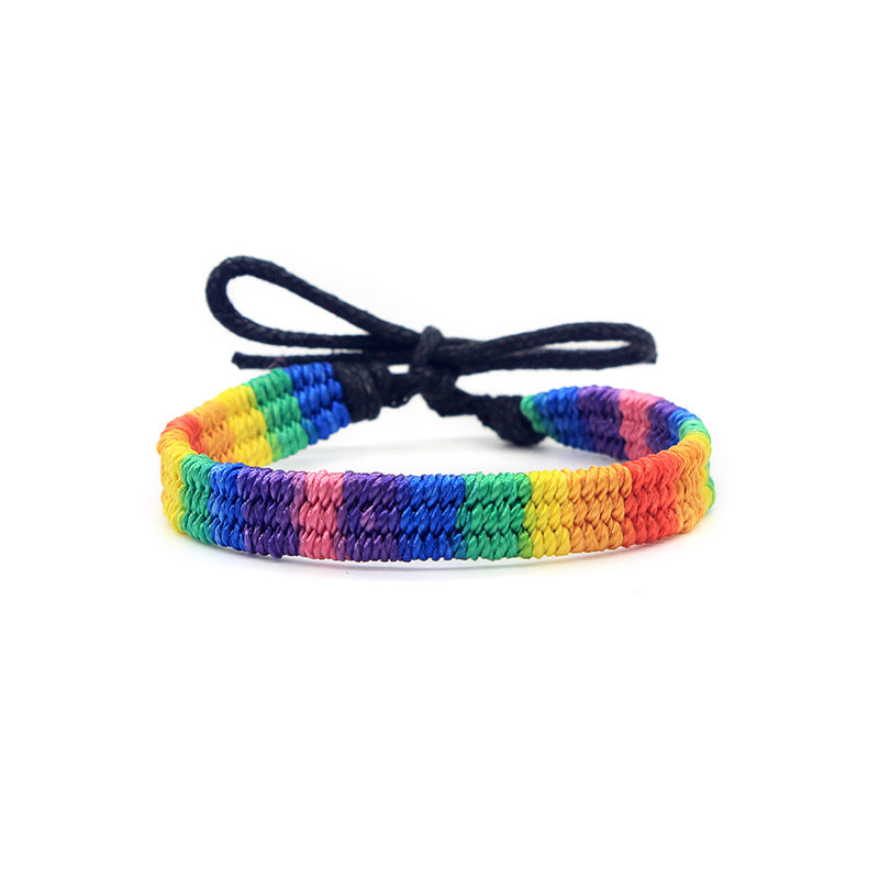 Hand-woven Base Rainbow Multicolor Unisex Nepal Bracelets
