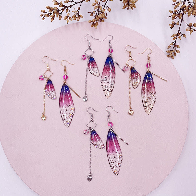 Butterfly Fresh Stylish Simulation Cicada Wing Long Earrings