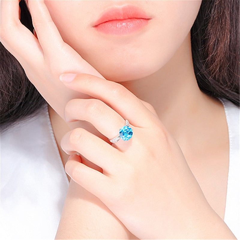 Rose Gold Plated Colorful Purple Diamond Rings