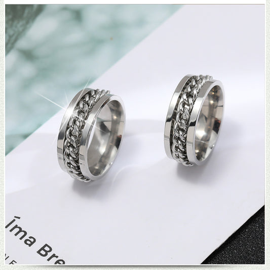 Men's Fashionable Open Beer Bottle Rotatable Chain Rings