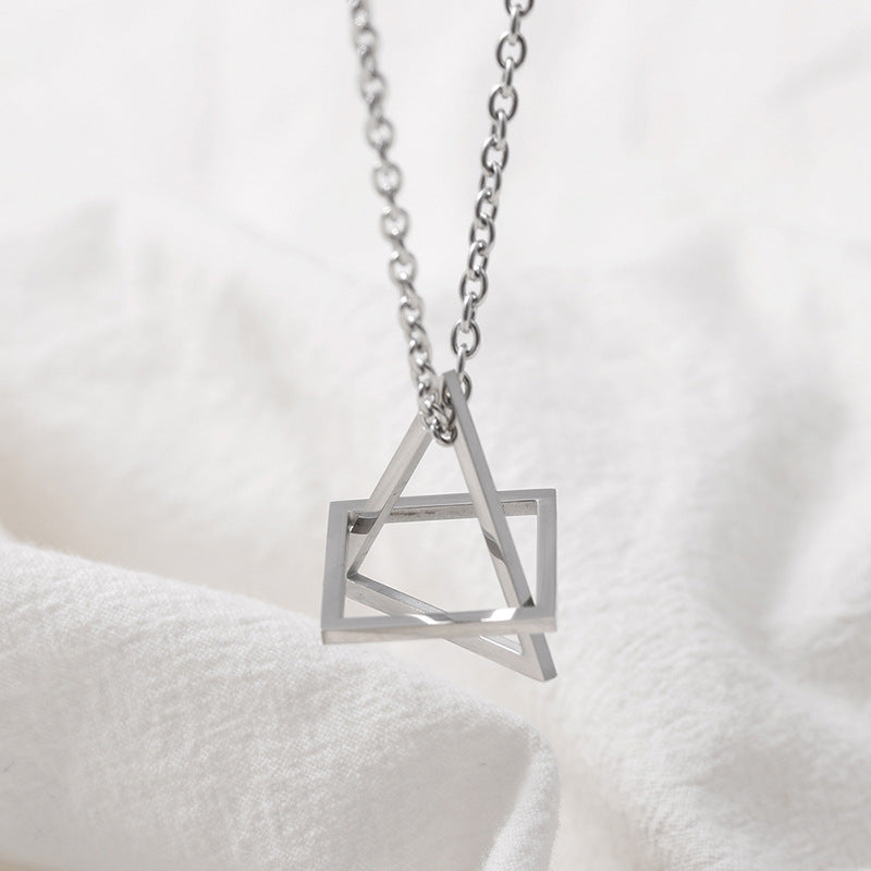 Women's & Men's Hip Hop Titanium Steel Long Geometric Necklaces