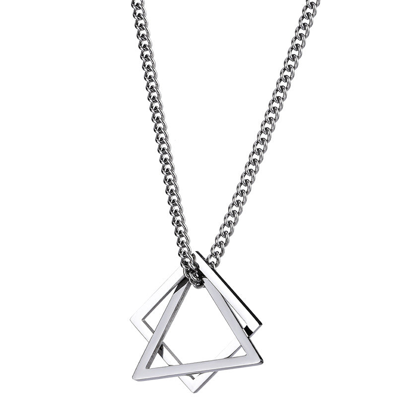 Women's & Men's Hip Hop Titanium Steel Long Geometric Necklaces