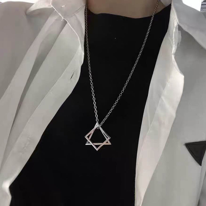 Women's & Men's Hip Hop Titanium Steel Long Geometric Necklaces