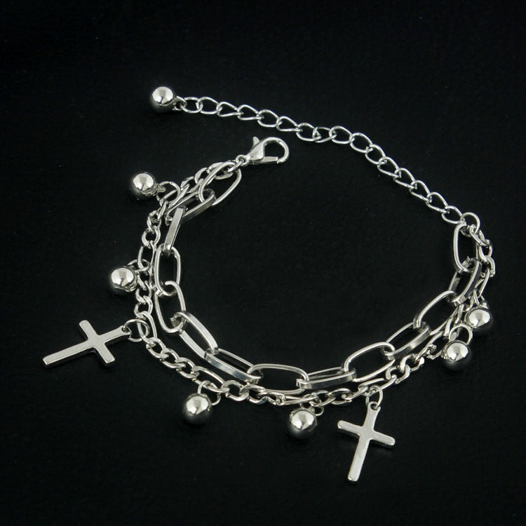 Women's Chain Cold Style Cross Disco Jumping Tide Bracelet