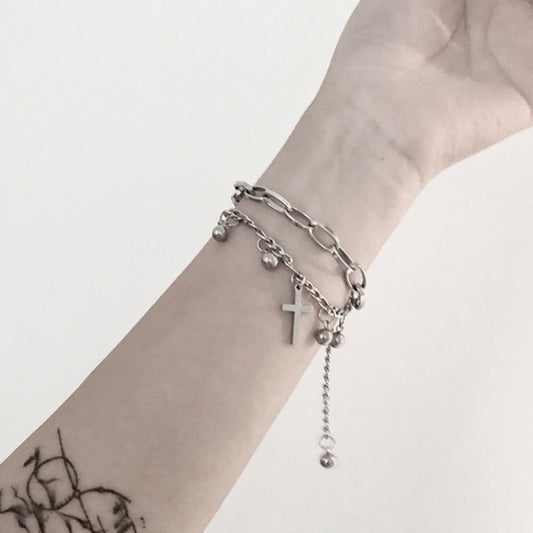 Women's Chain Cold Style Cross Disco Jumping Tide Bracelet