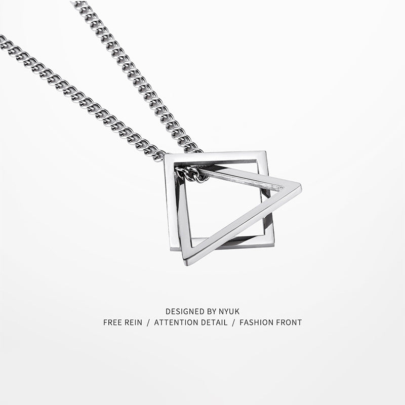 Women's & Men's Hip Hop Titanium Steel Long Geometric Necklaces