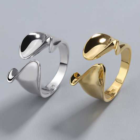 Stylish Texture Exaggerated Irregular Geometric Opening Rings