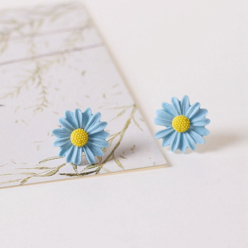 Ceramic Ornament Chrysanthemum Female Fresh Stall Earrings