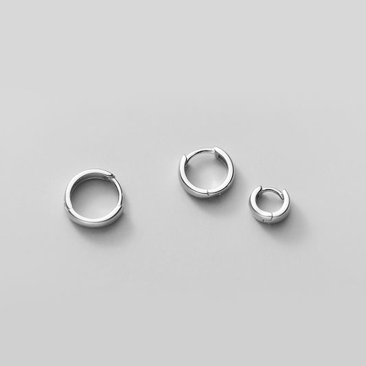 Women's Sier Fashion Simple Round Ear Clip Elegant Earrings