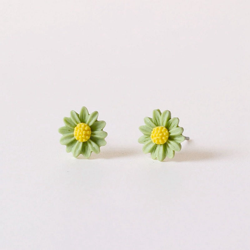 Ceramic Ornament Chrysanthemum Female Fresh Stall Earrings