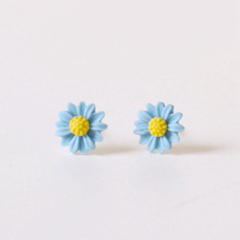 Ceramic Ornament Chrysanthemum Female Fresh Stall Earrings