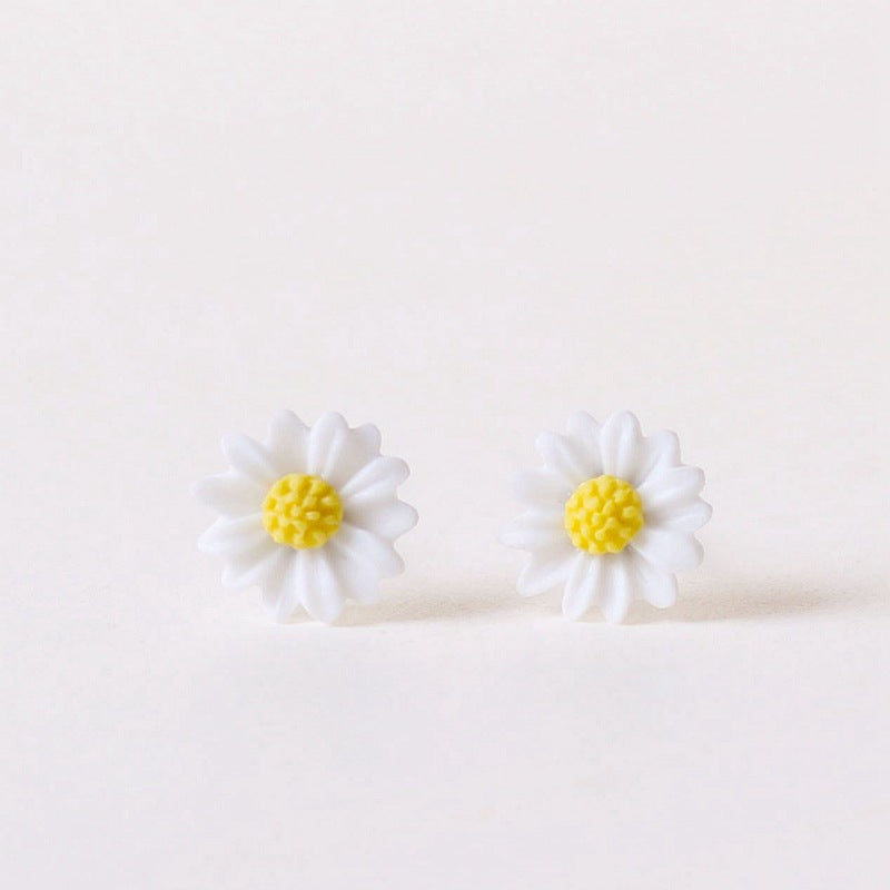 Ceramic Ornament Chrysanthemum Female Fresh Stall Earrings