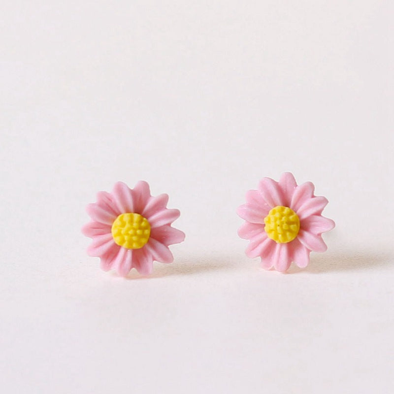 Ceramic Ornament Chrysanthemum Female Fresh Stall Earrings