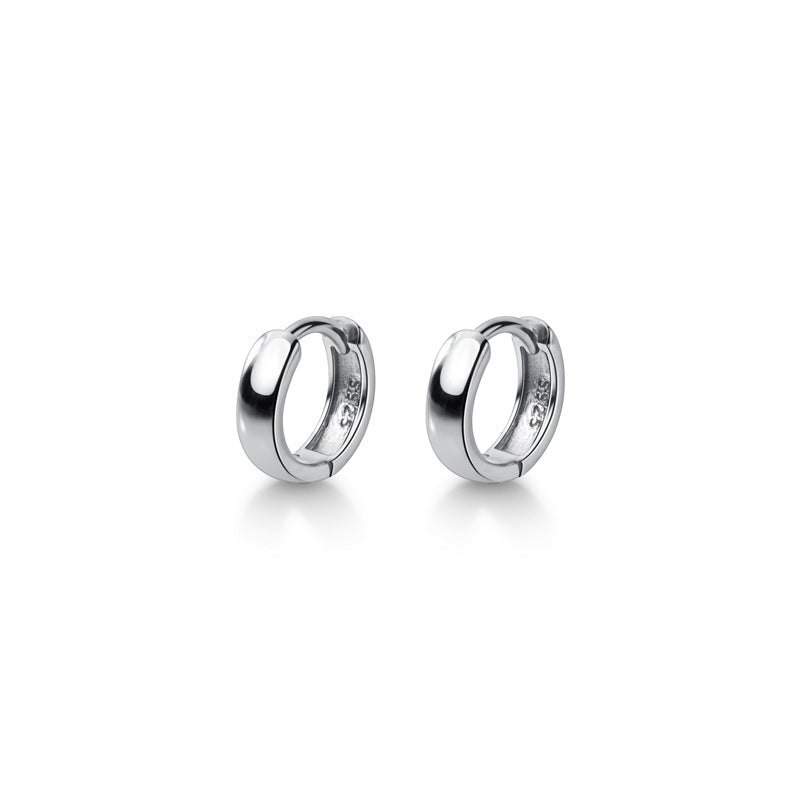 Women's Sier Fashion Simple Round Ear Clip Elegant Earrings