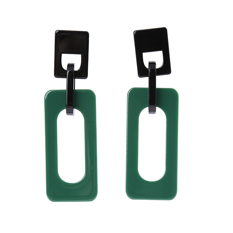 Women's Eye-catching Large Temperament Long Personalized Eardrops Versatile Contrast Color Earrings