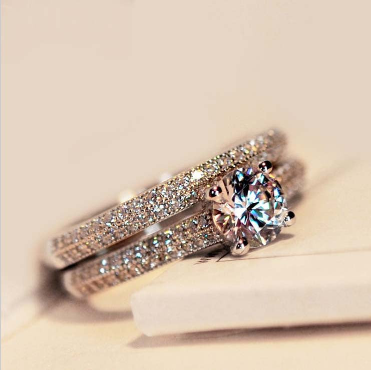 Cheng Set Simulation Diamond Proposal Fashion Rings