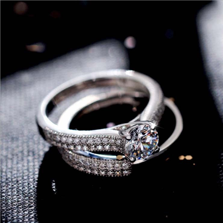 Cheng Set Simulation Diamond Proposal Fashion Rings