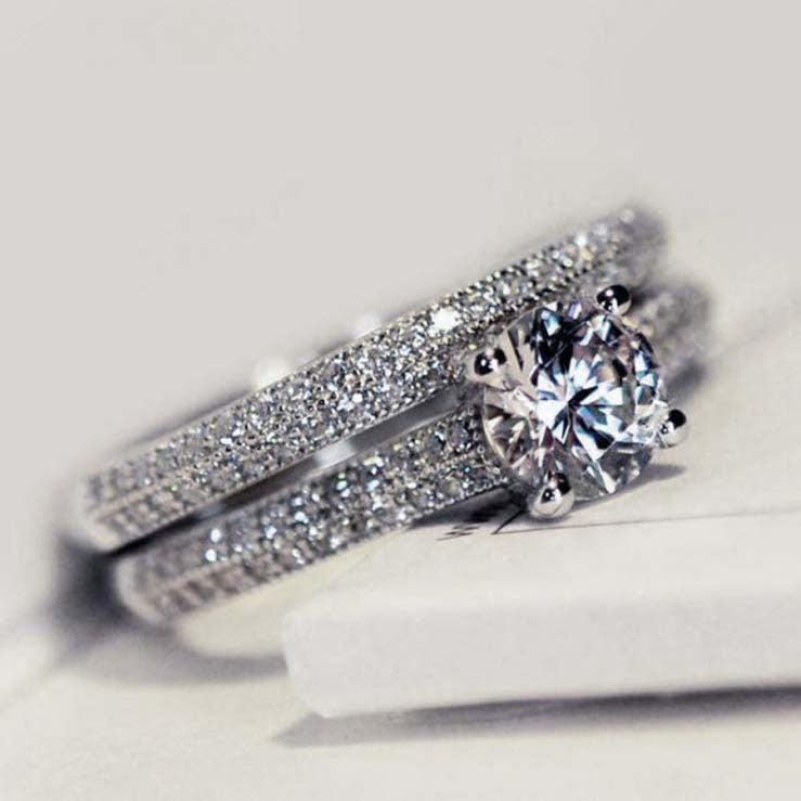 Cheng Set Simulation Diamond Proposal Fashion Rings