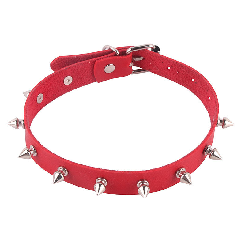 Personality Leather Punk Clavicle Chain Alloy Pointed Collar