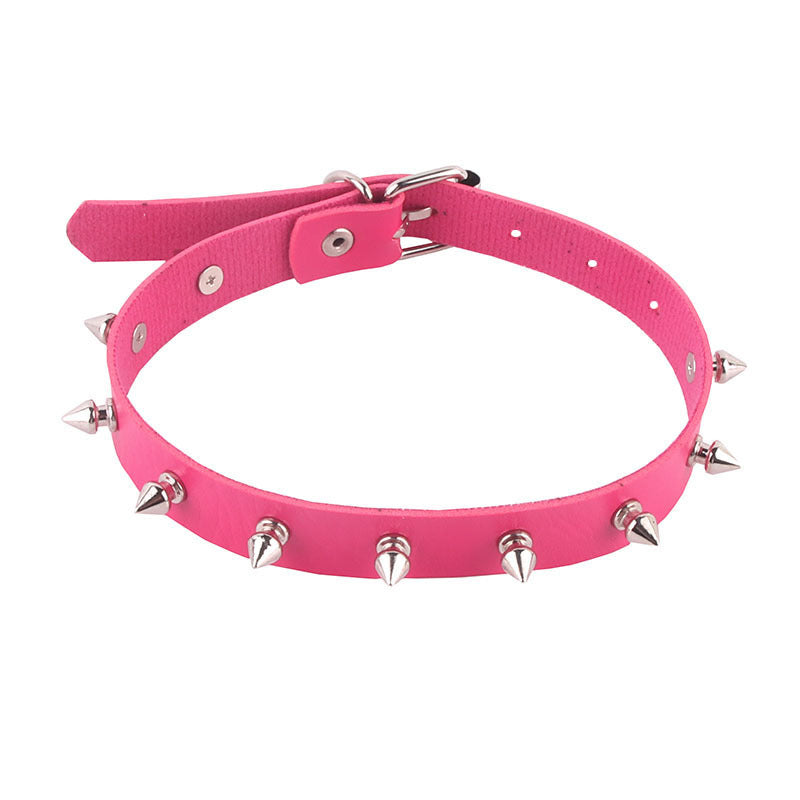 Personality Leather Punk Clavicle Chain Alloy Pointed Collar