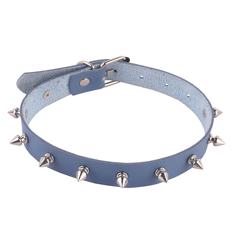 Personality Leather Punk Clavicle Chain Alloy Pointed Collar