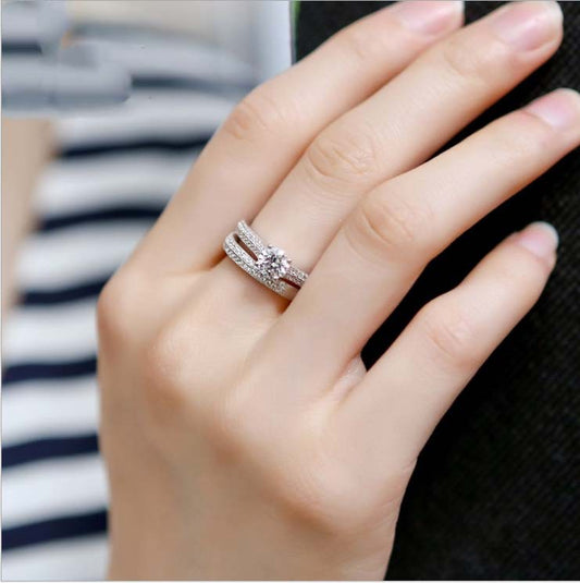 Cheng Set Simulation Diamond Proposal Fashion Rings