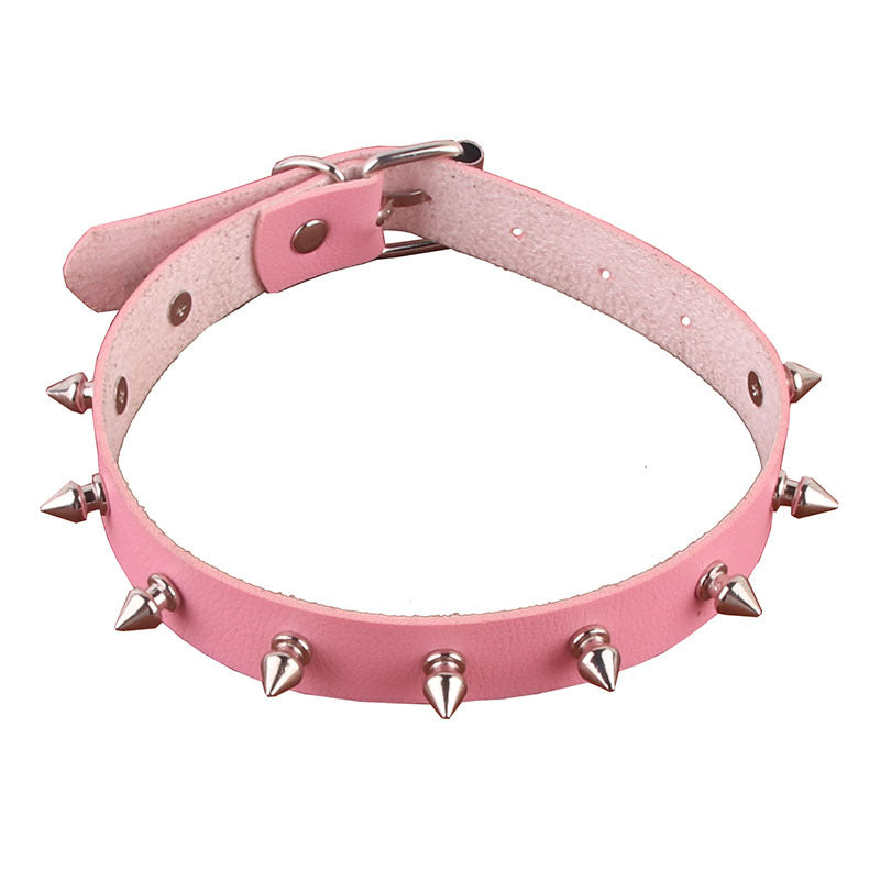 Personality Leather Punk Clavicle Chain Alloy Pointed Collar