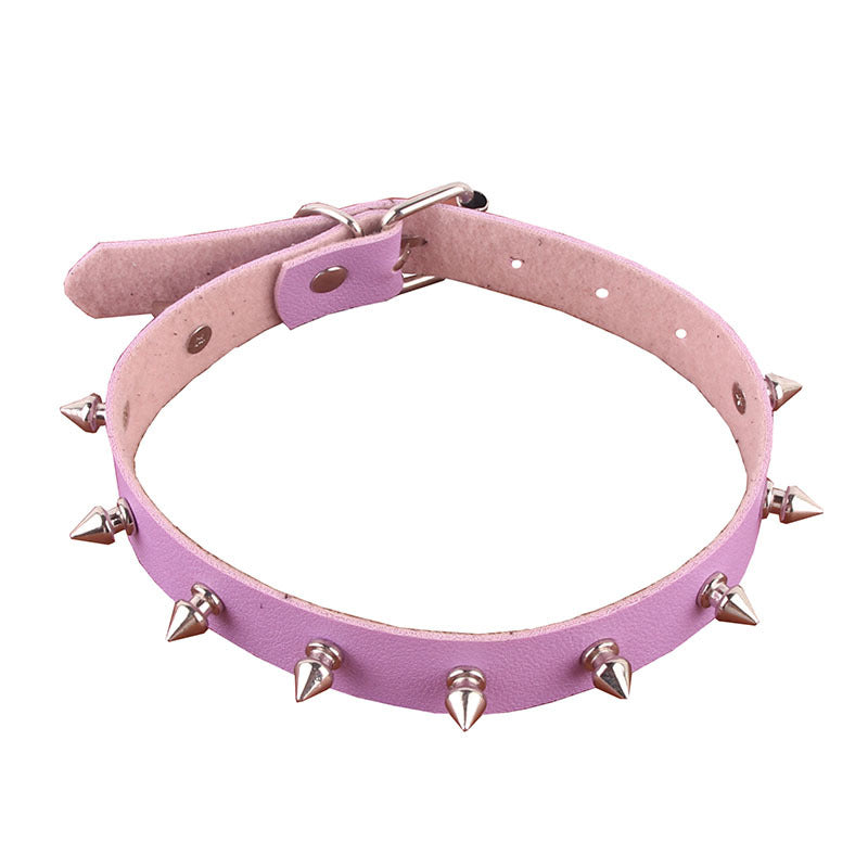 Personality Leather Punk Clavicle Chain Alloy Pointed Collar