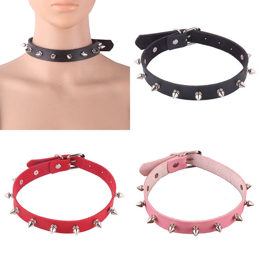 Personality Leather Punk Clavicle Chain Alloy Pointed Collar